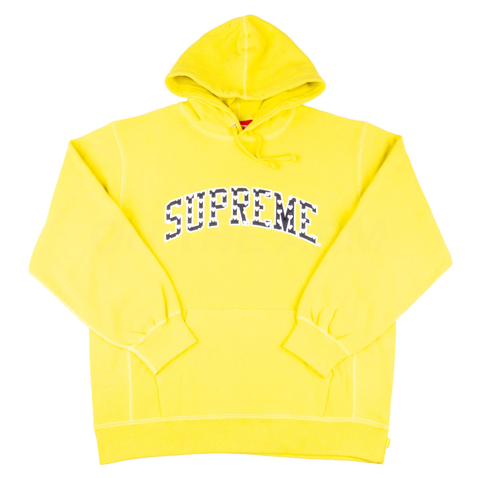 Supreme Yellow Hearts Arc Logo Hoodie
