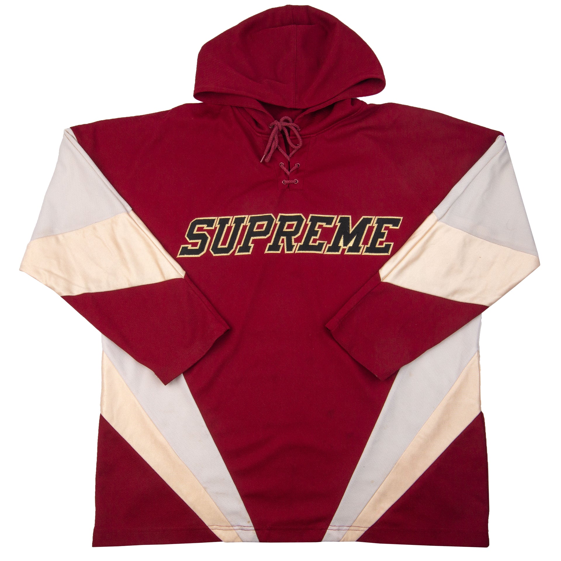 Supreme Burgundy Hooded Hockey Jersey PRE-OWNED