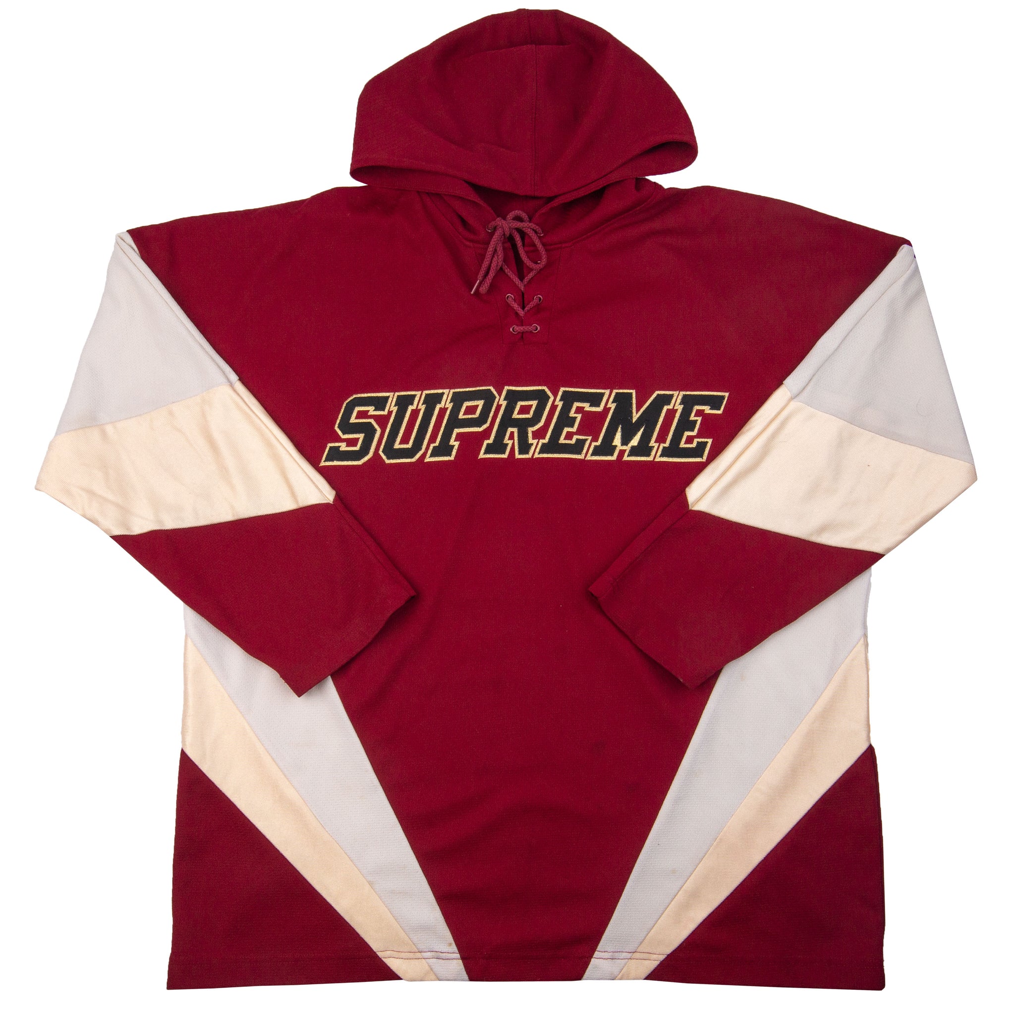 Supreme Burgundy Hooded Hockey Jersey PRE-OWNED