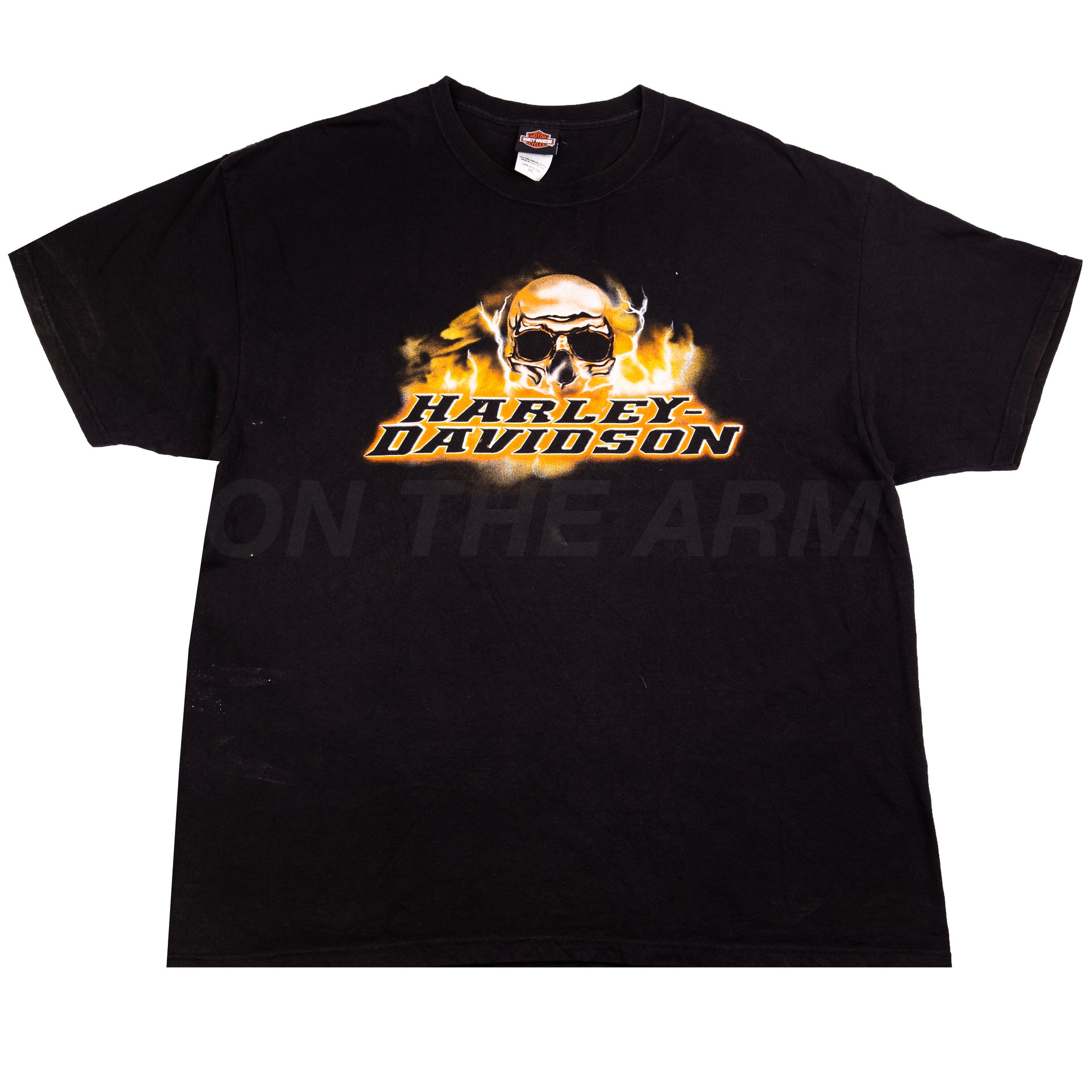 Vintage Black Harley Davidson Skull Tee (2000's)