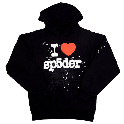 SPIDER Black I Love Sp5der Hoodie
