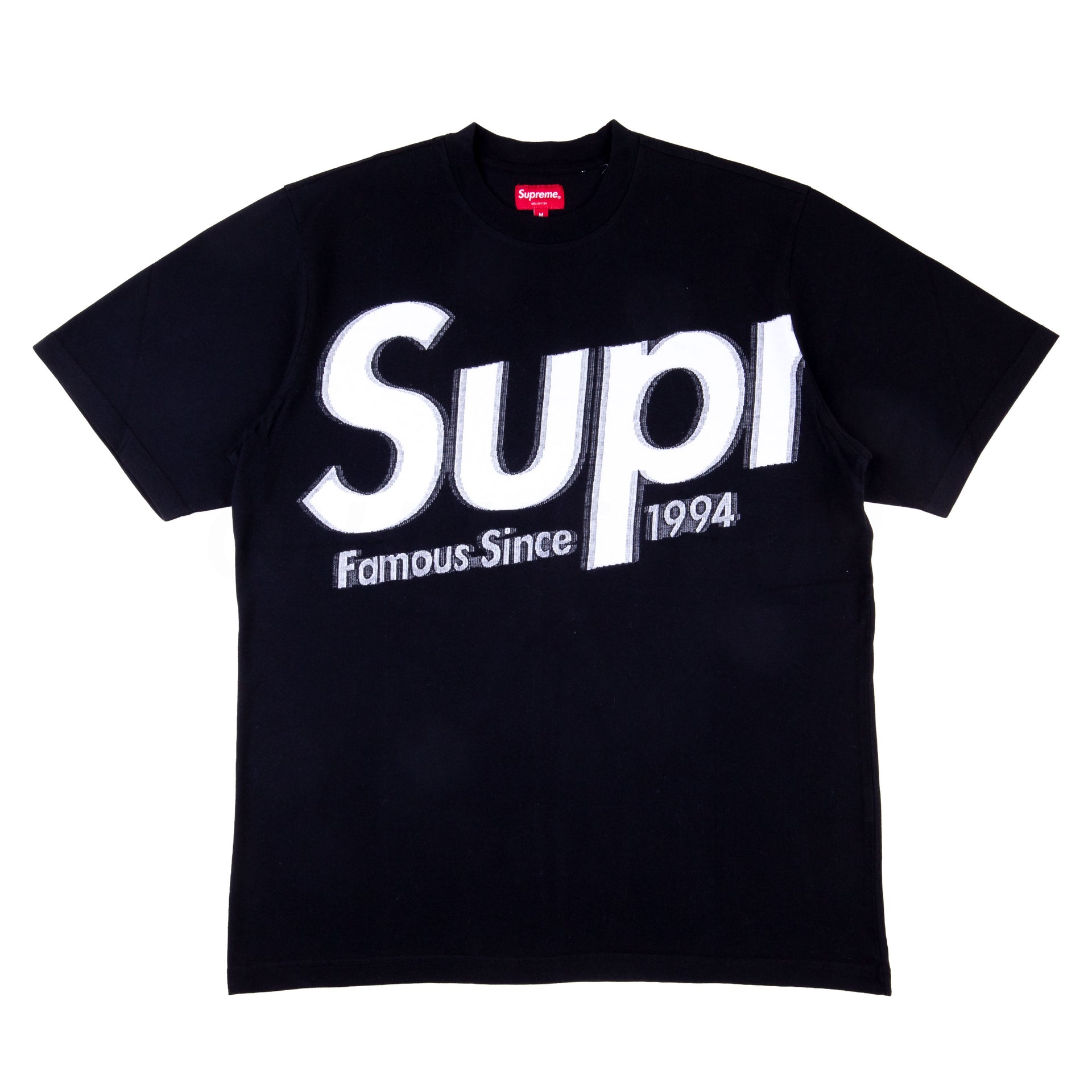 Supreme Black Intarsia Big Logo S/S Top