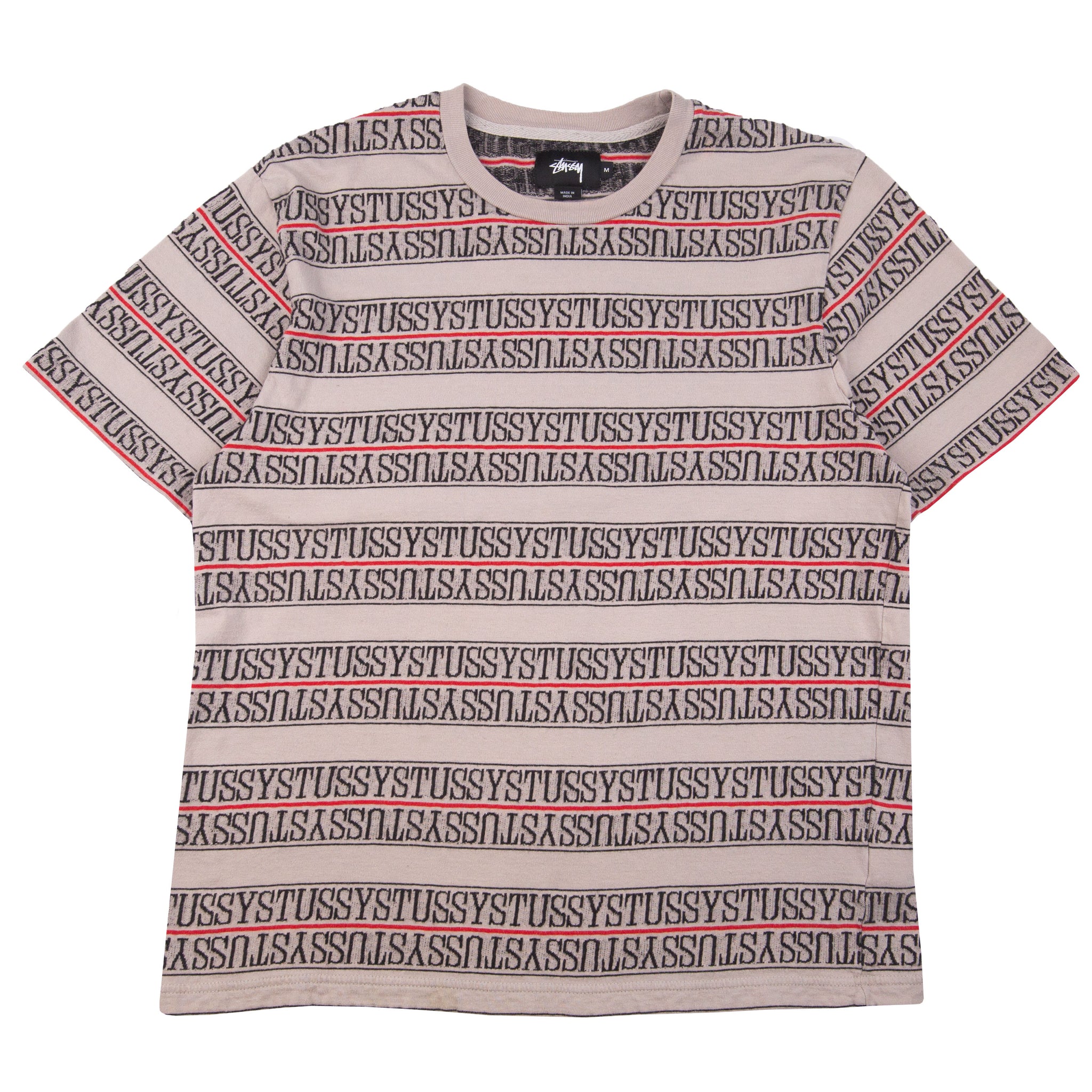 Stussy Grey Jacquard Knit Tee PRE-OWNED