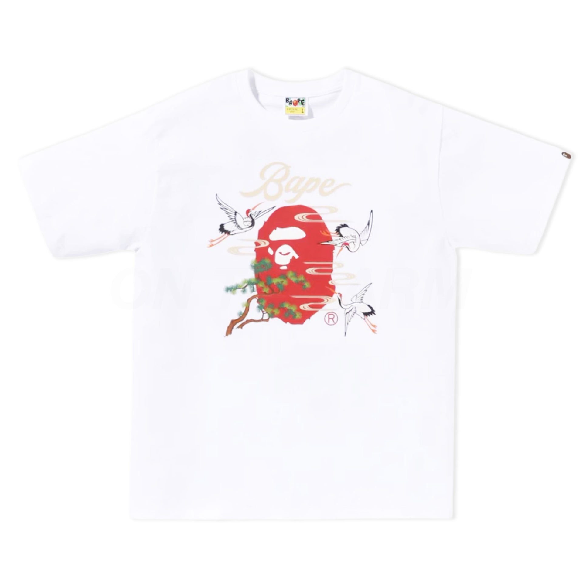 Bape White Japanese Crane Tee