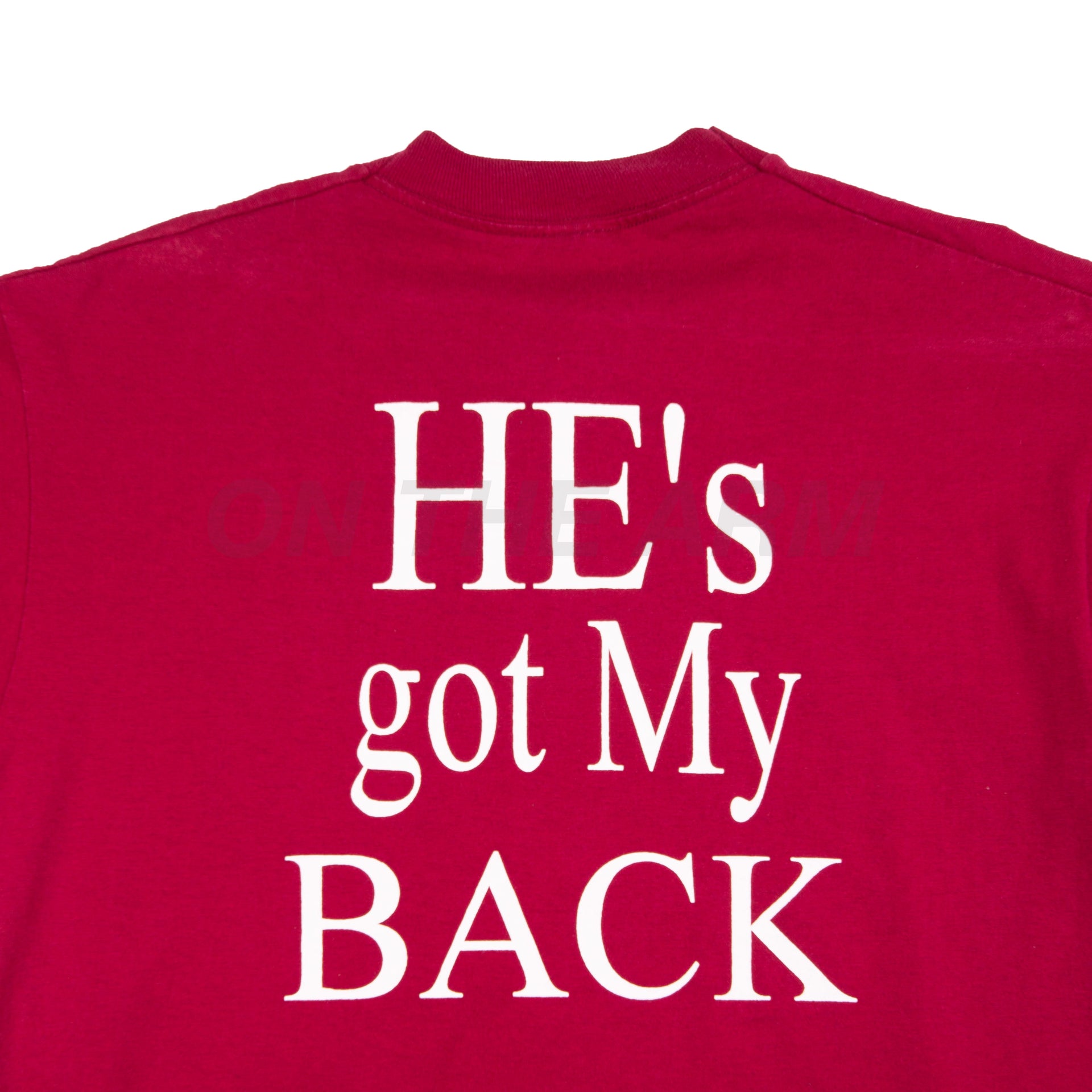 Vintage Maroon Jesus Has My Back Tee (1990's)