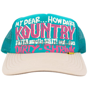 Kapital Turquoise/Beige Dirty Shrink Trucker Hat