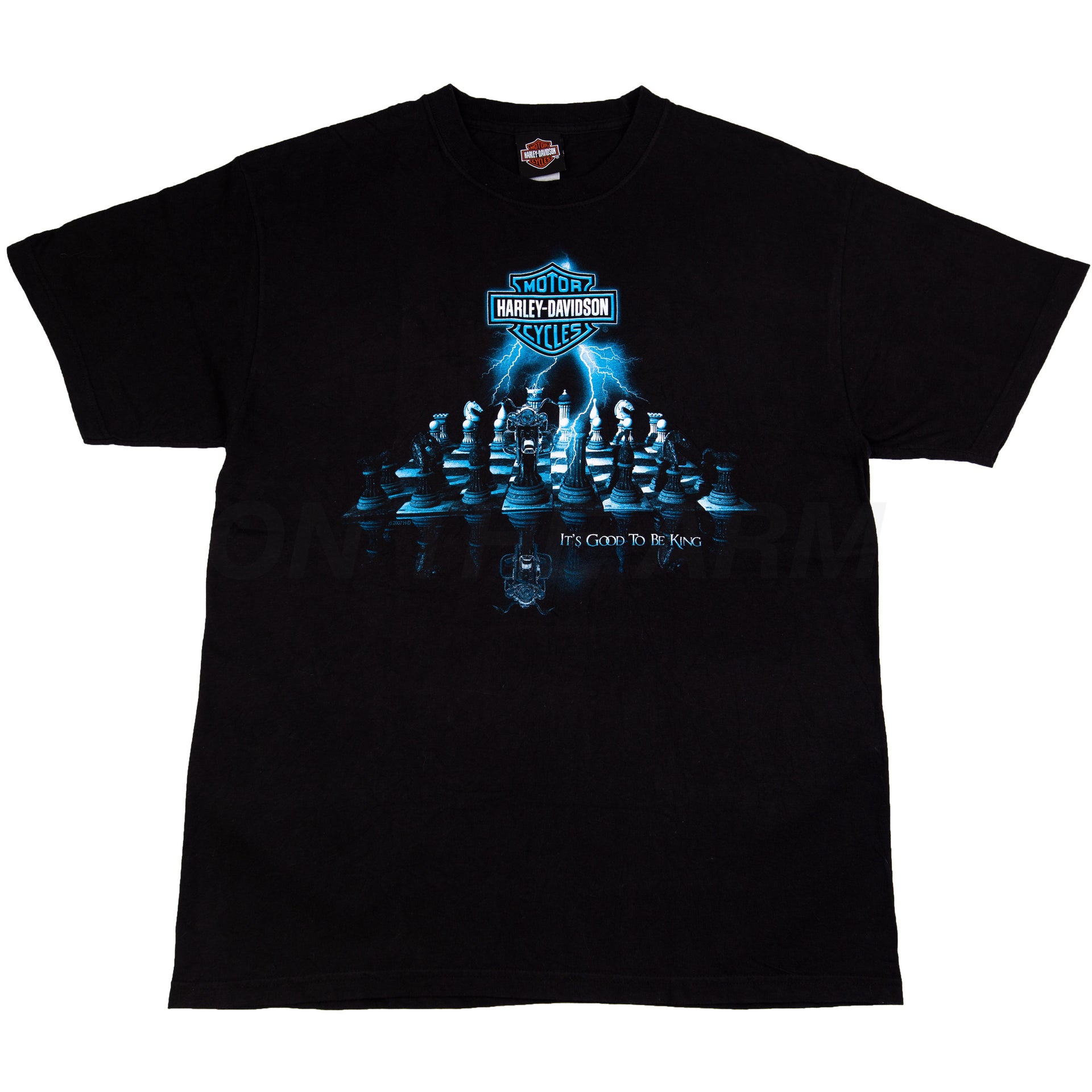Vintage Black Harley Davidson Chess Tee (2007)