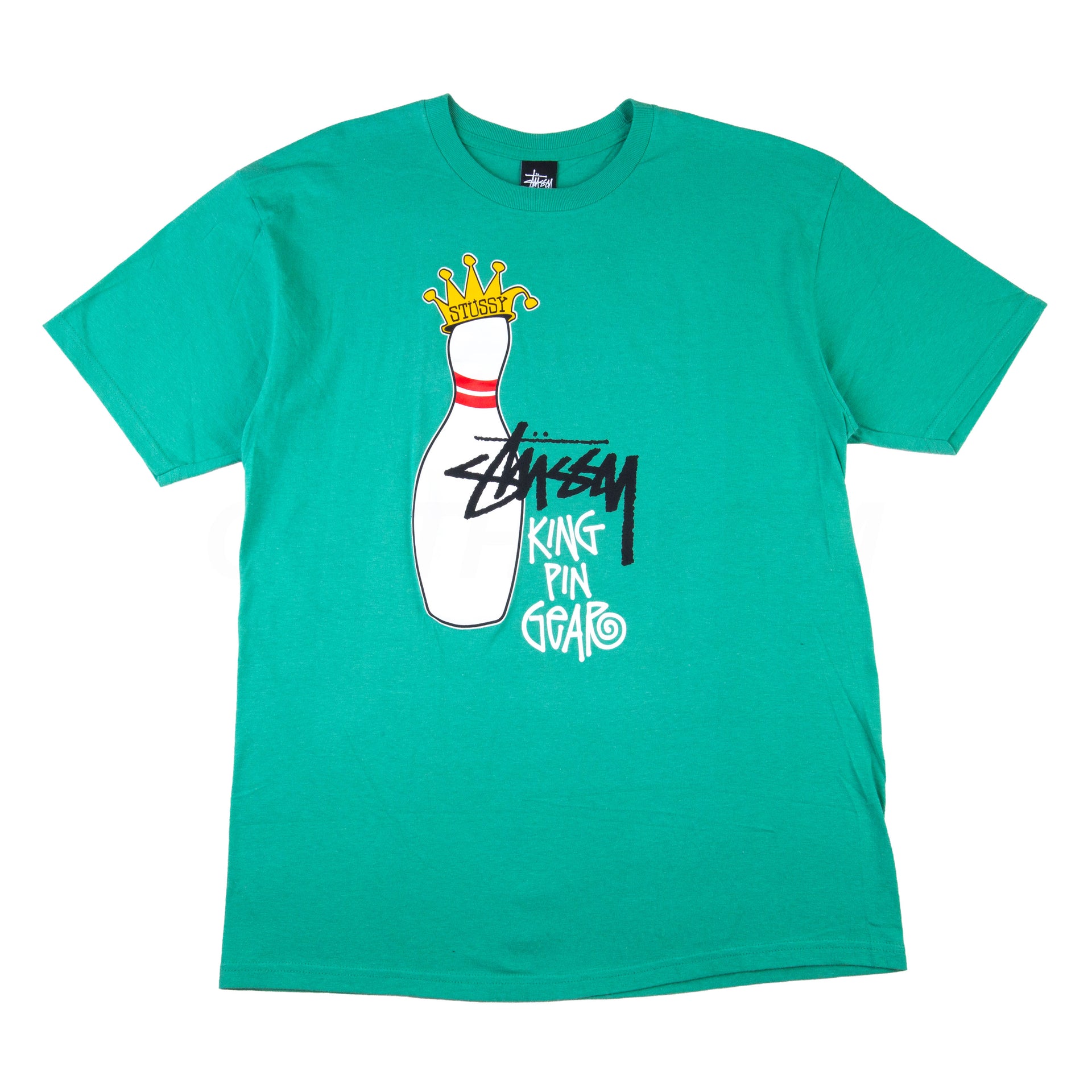 Stussy Green King Pin Gear Tee PRE-OWNED