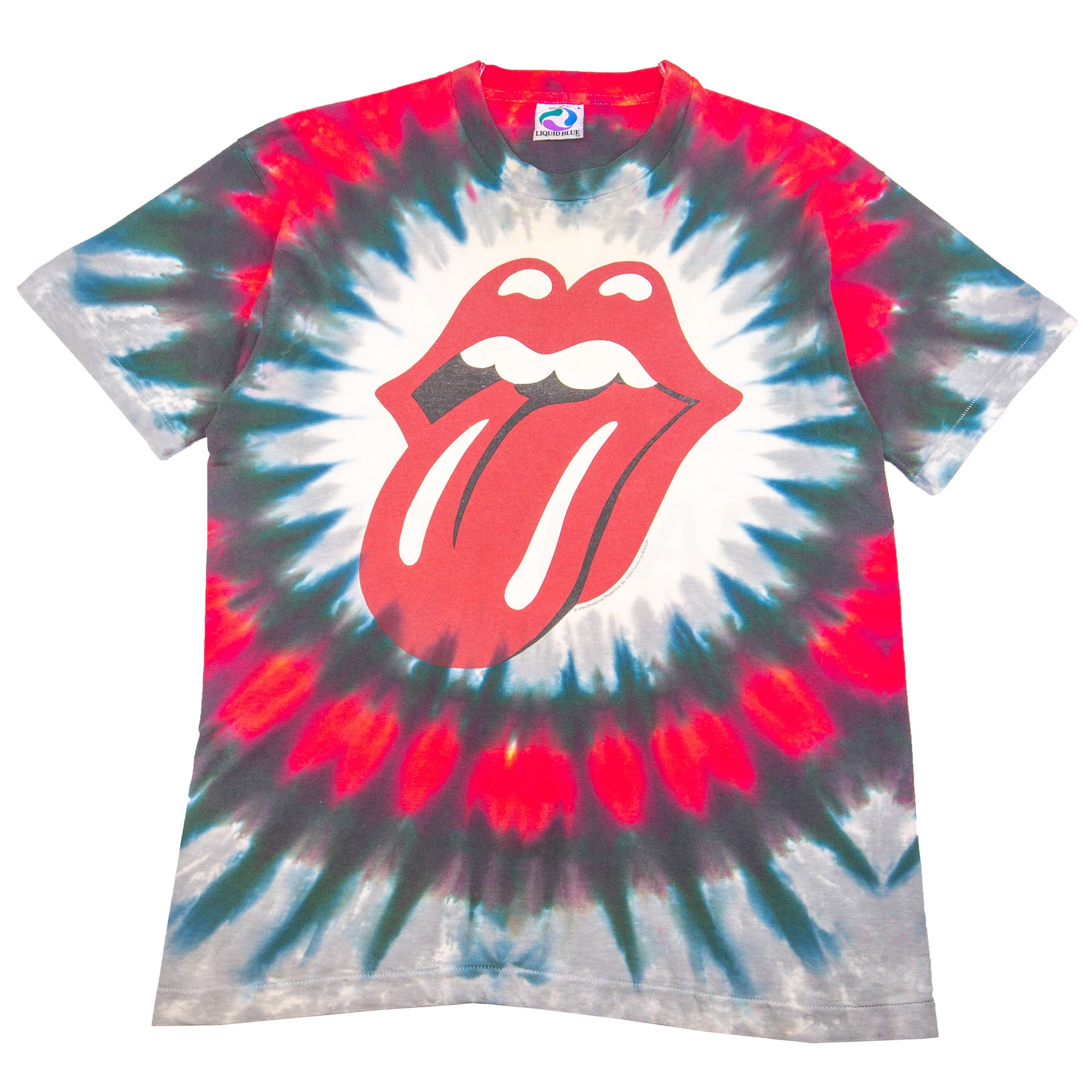 Vintage Dyed Liquid Blue Rolling Stone Tee (1994)
