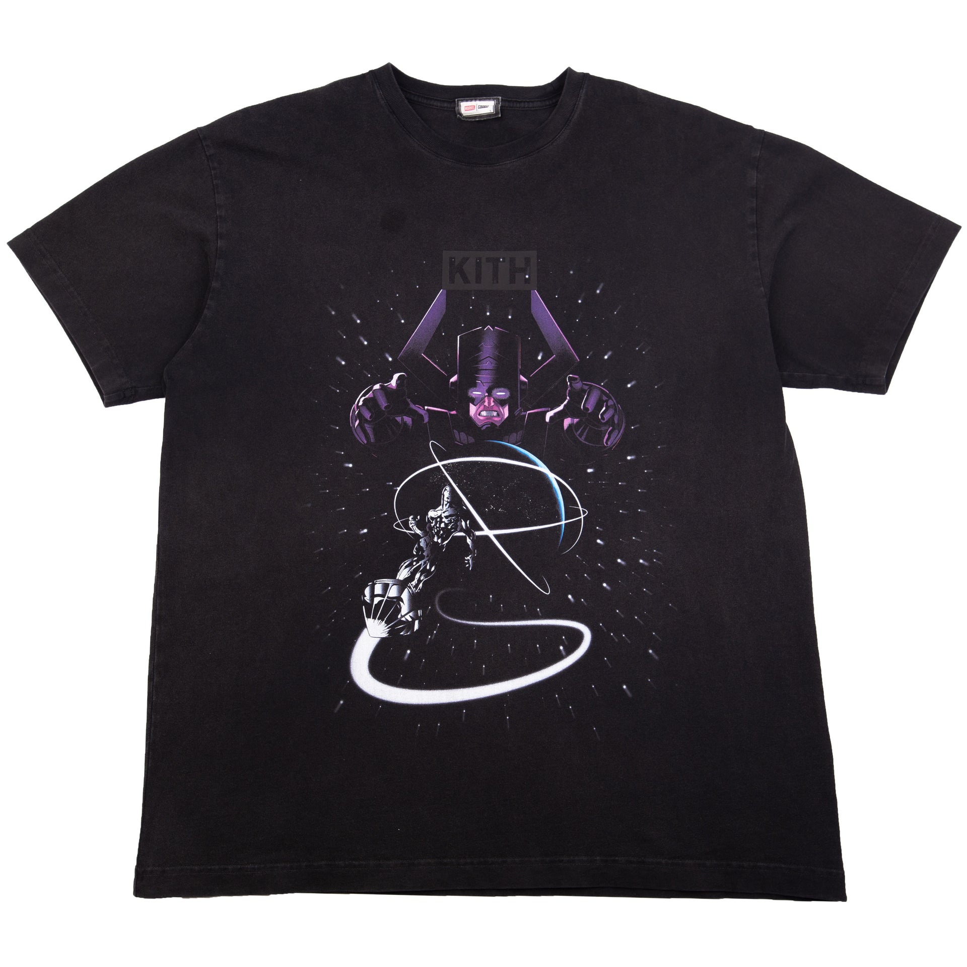 Kith Black Marvel Galactus & Silver Surfer Tee PRE-OWNED
