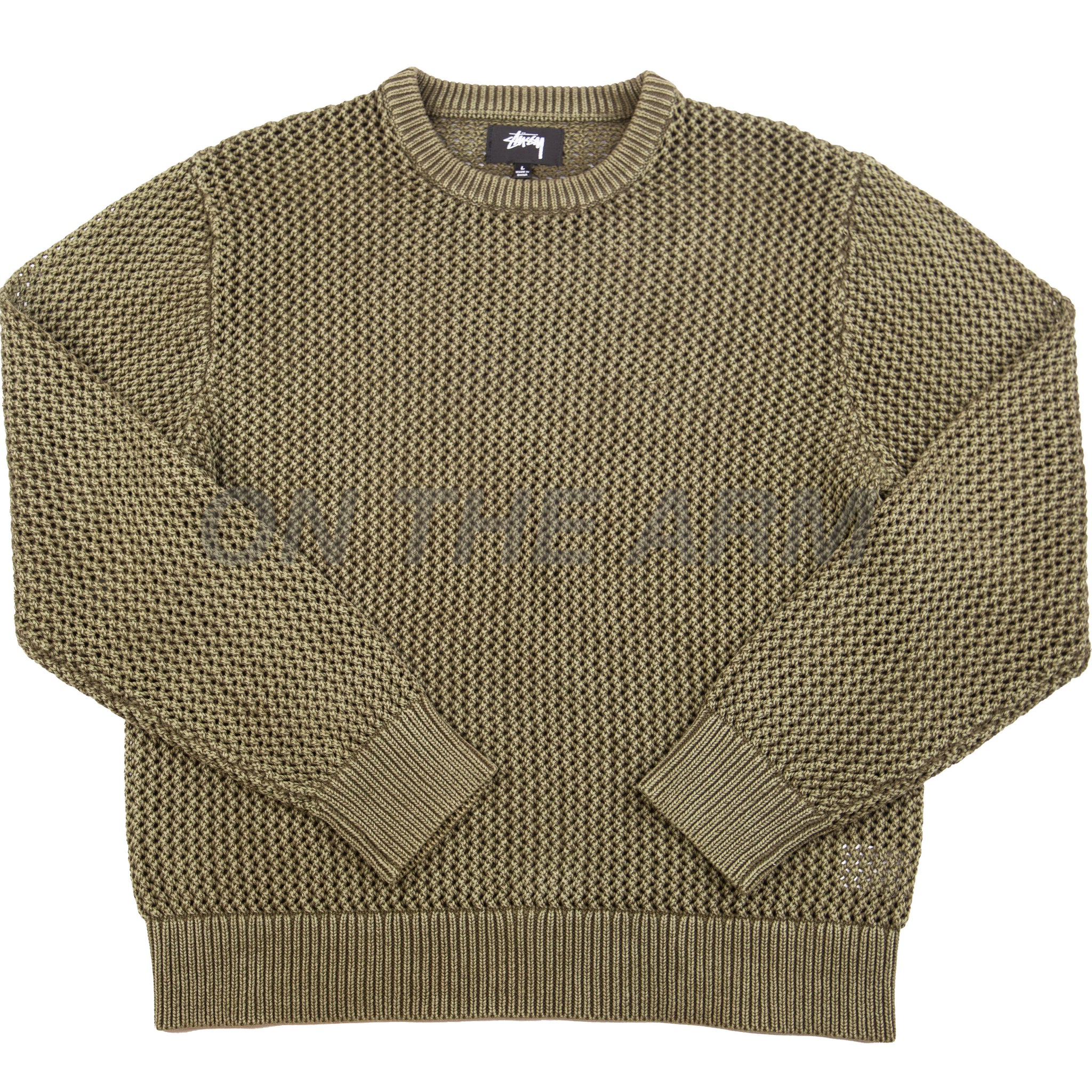 Stussy Green Loose Gauge Knit Sweater PRE-OWNED