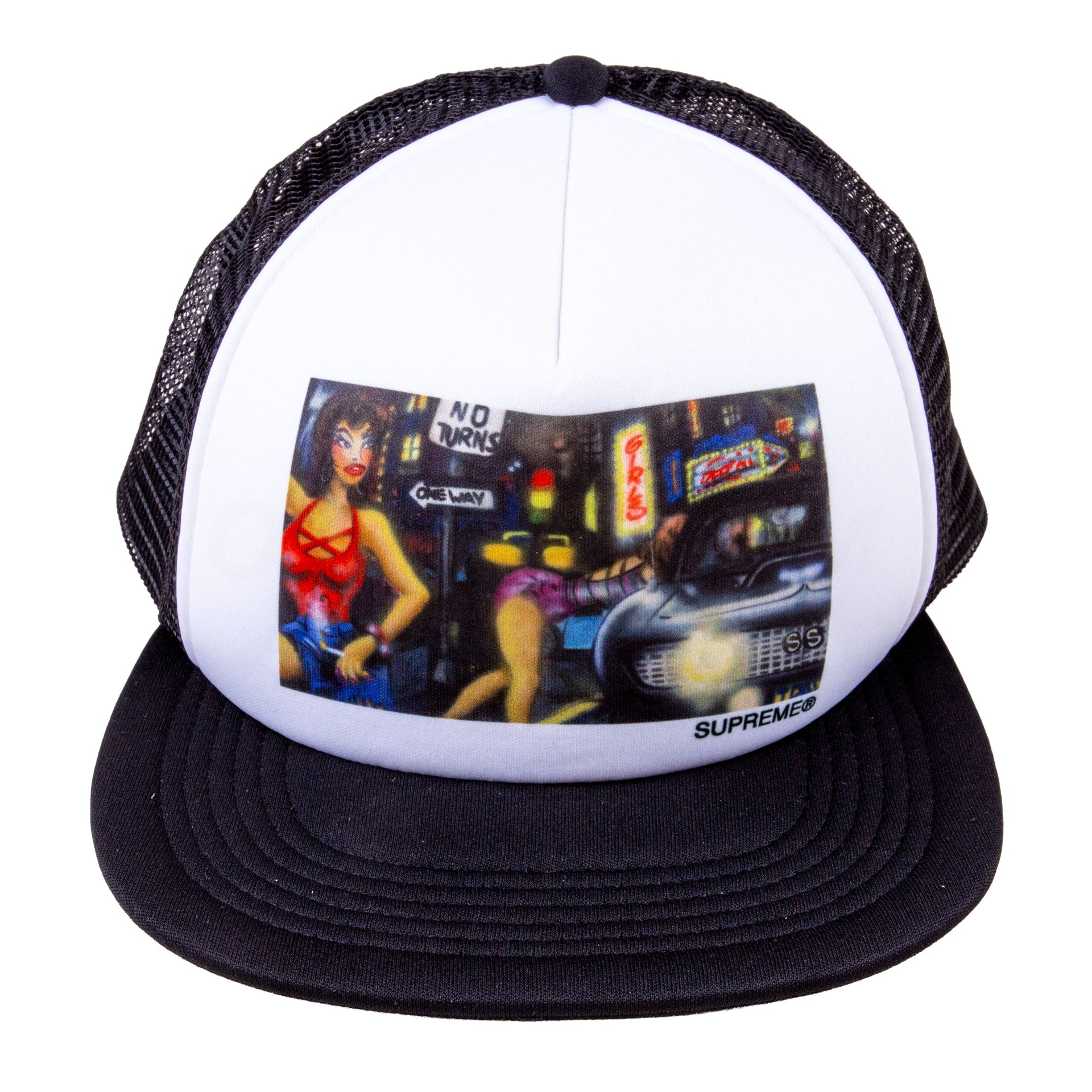 Supreme Black Lady Pink Mesh Trucker Hat