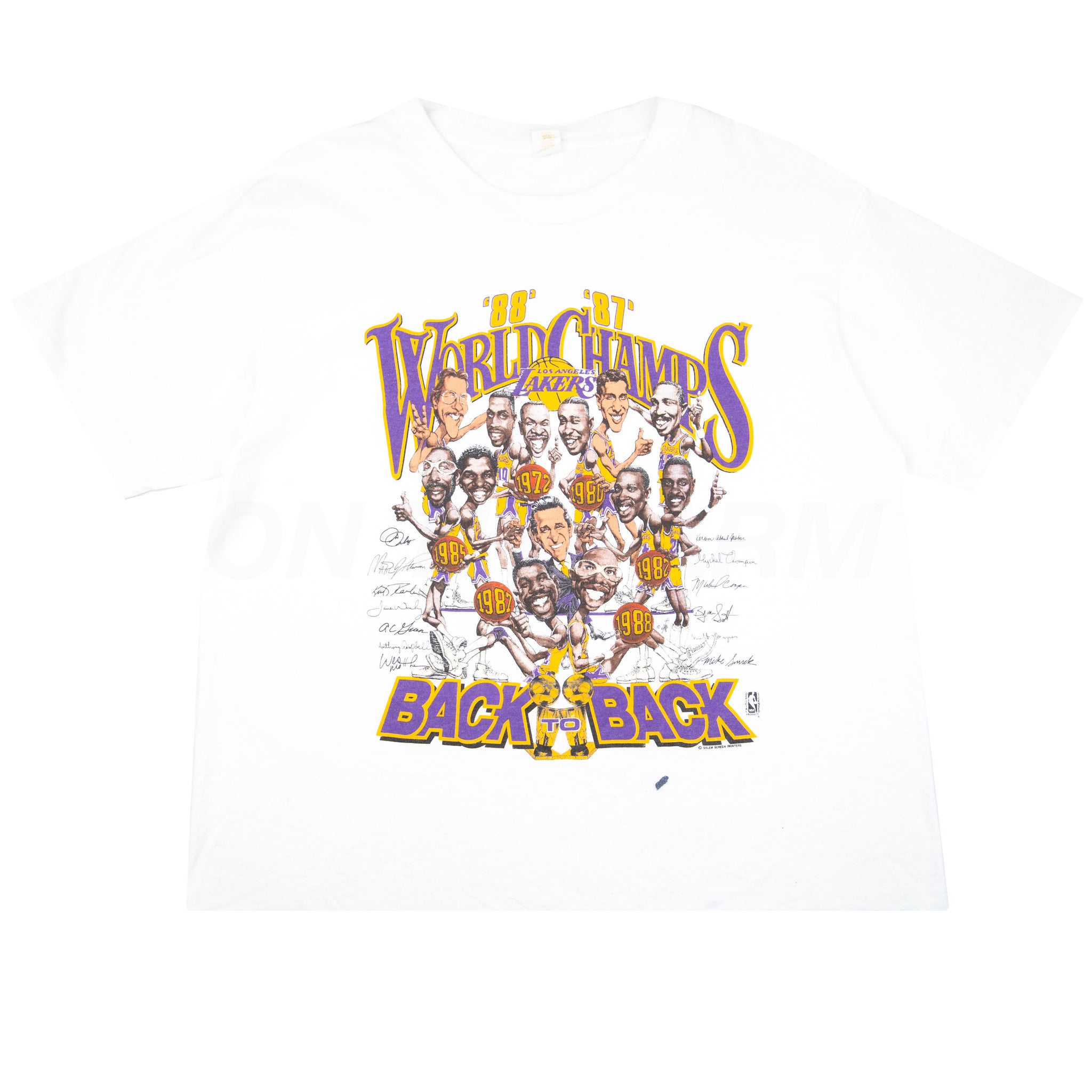 Vintage White LA Lakers World Champs Tee (1988)