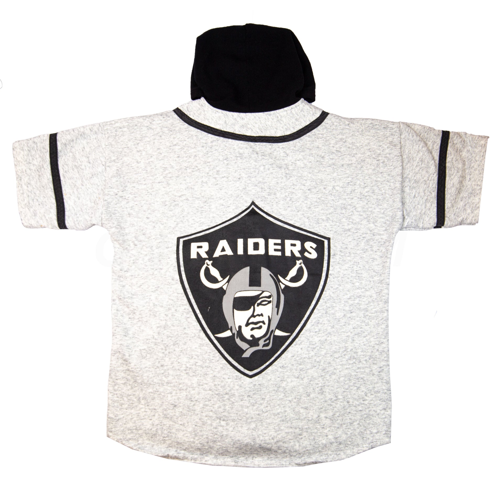 Vintage Grey LA Raiders Hooded Baseball Sweater (1980's)
