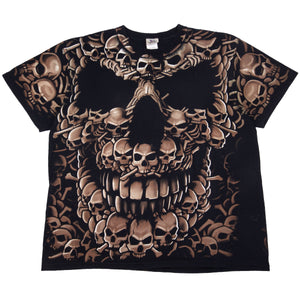 Vintage Black Liquid Blue Skull Tee (2004)