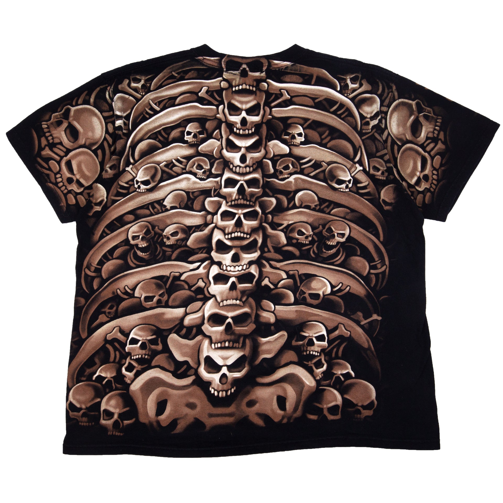 Vintage Black Liquid Blue Skull Tee (2004)