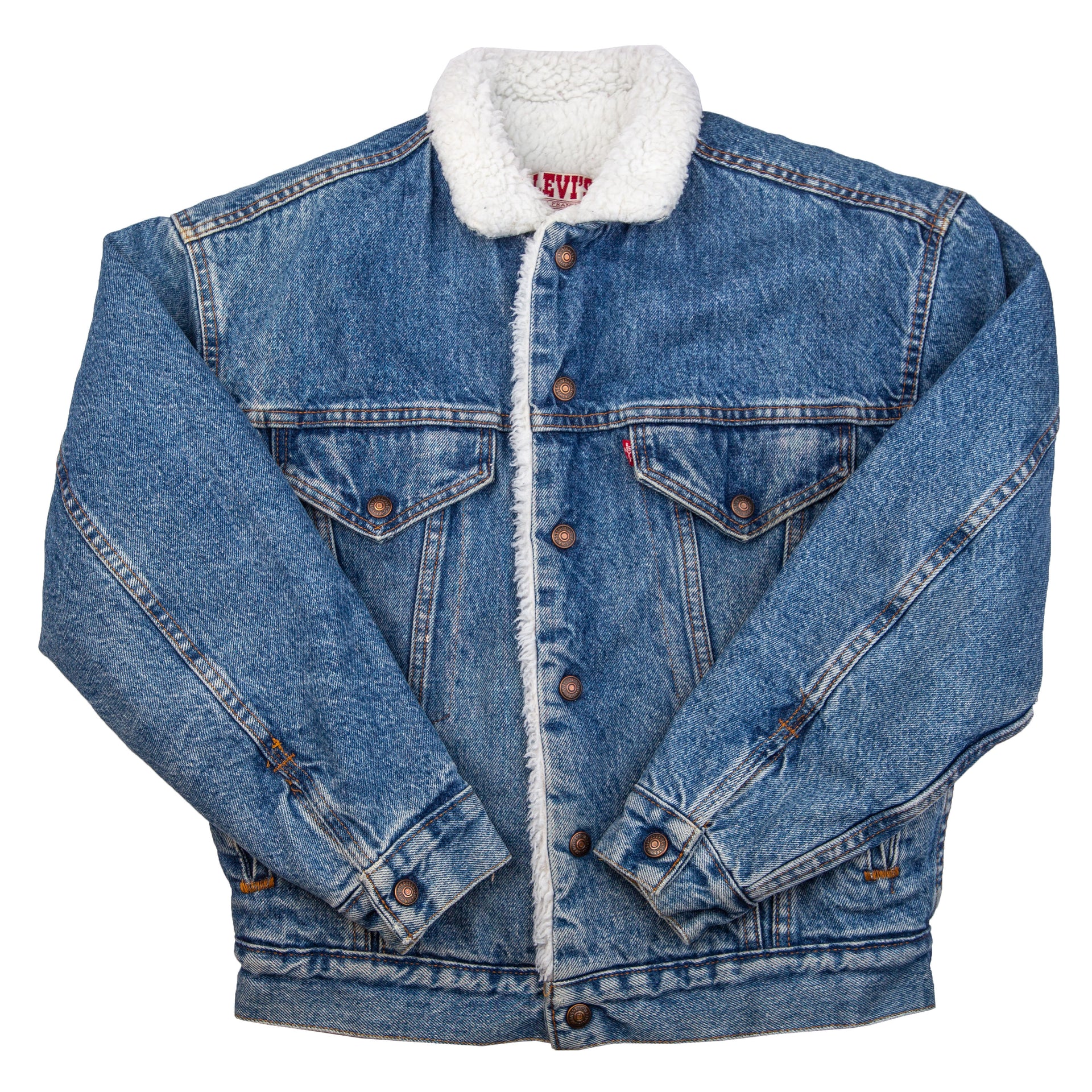 Vintage Blue Levi's Sherpa Lined Denim Jacket (1990's)