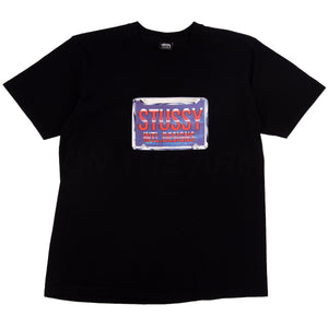 Stussy Black International License Plate Tee PRE-OWNED