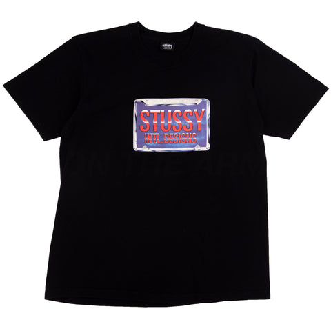 Stussy Black International License Plate Tee PRE-OWNED