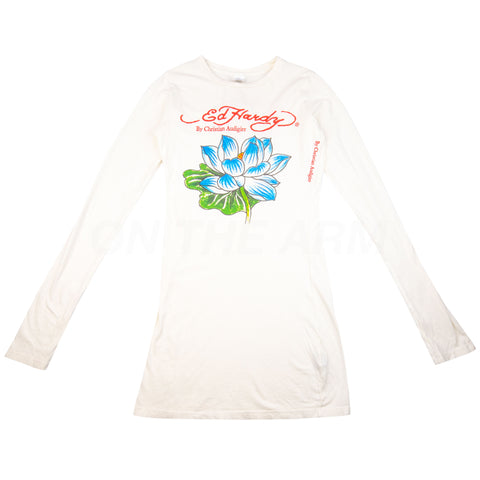 Vintage White Ed Hardy Flower L/S (2000's)