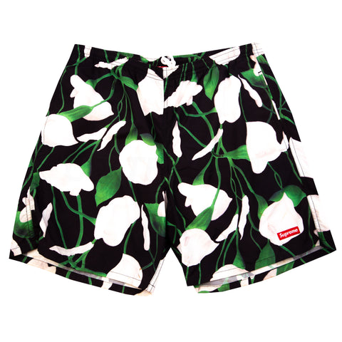 Supreme Black Lily Nylon Water Shorts PRE-OWNED