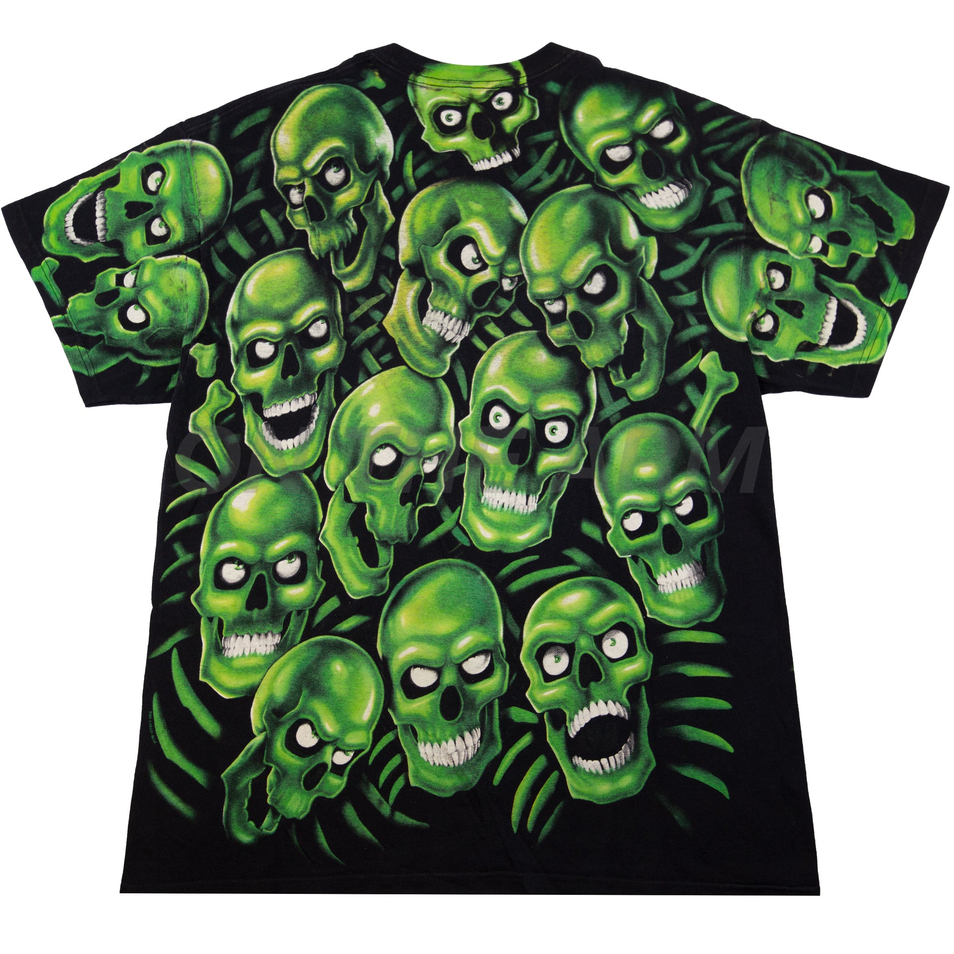 Vintage Green Liquid Blue Skull Pile Tee