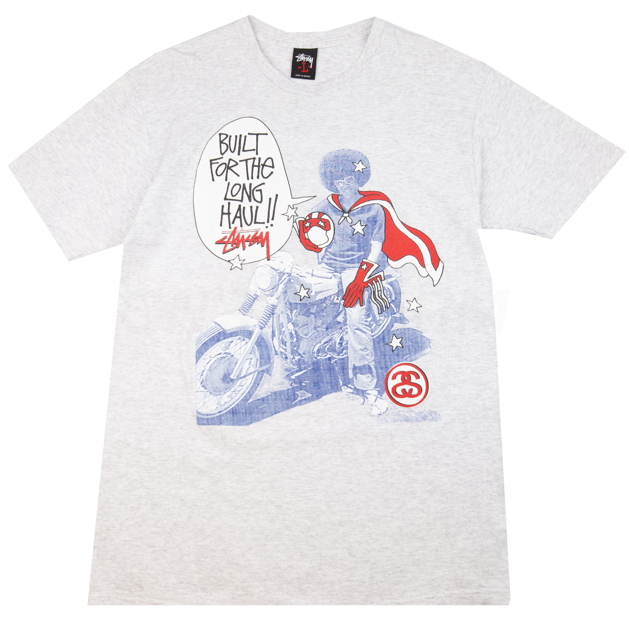 Stussy Grey Long Haul Tee (2000's) PRE-OWNED