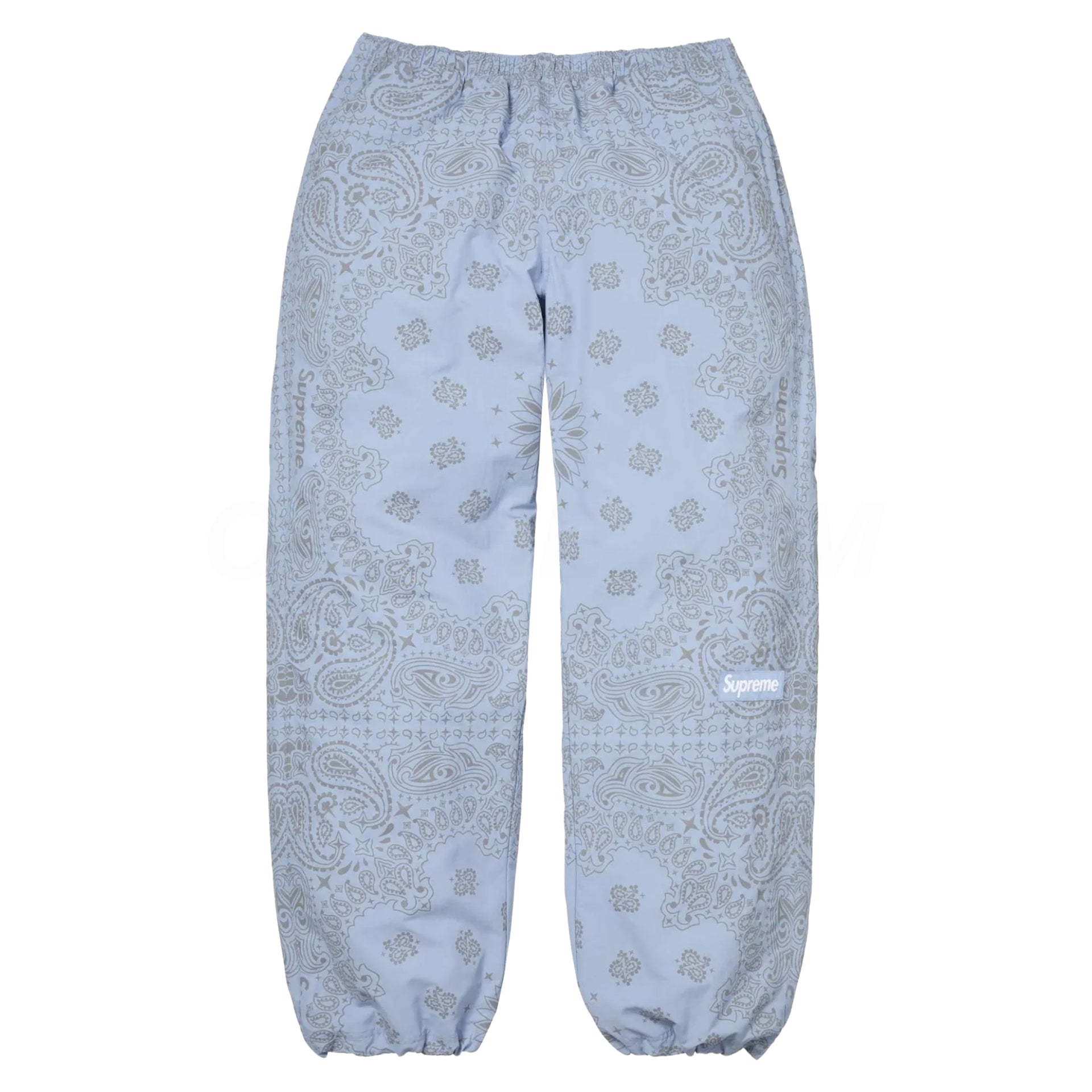 Supreme Light Blue Reflective Bandana Track Pants
