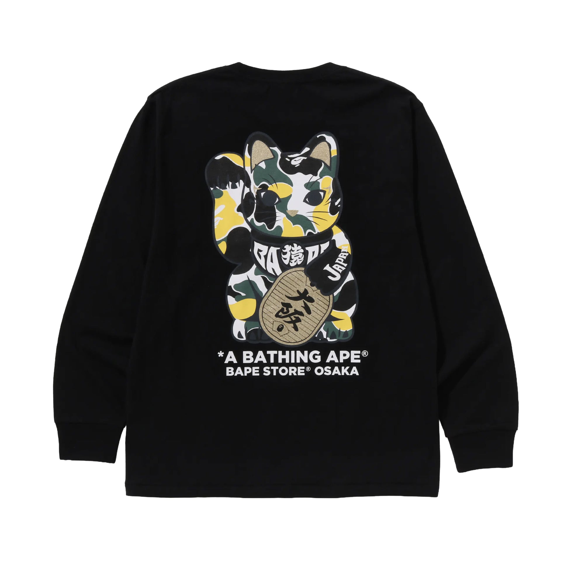 Bape Black Lucky Cat Osaka Exclusive L/S
