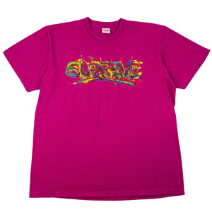 Supreme Magenta Paint Tee PRE-OWNED