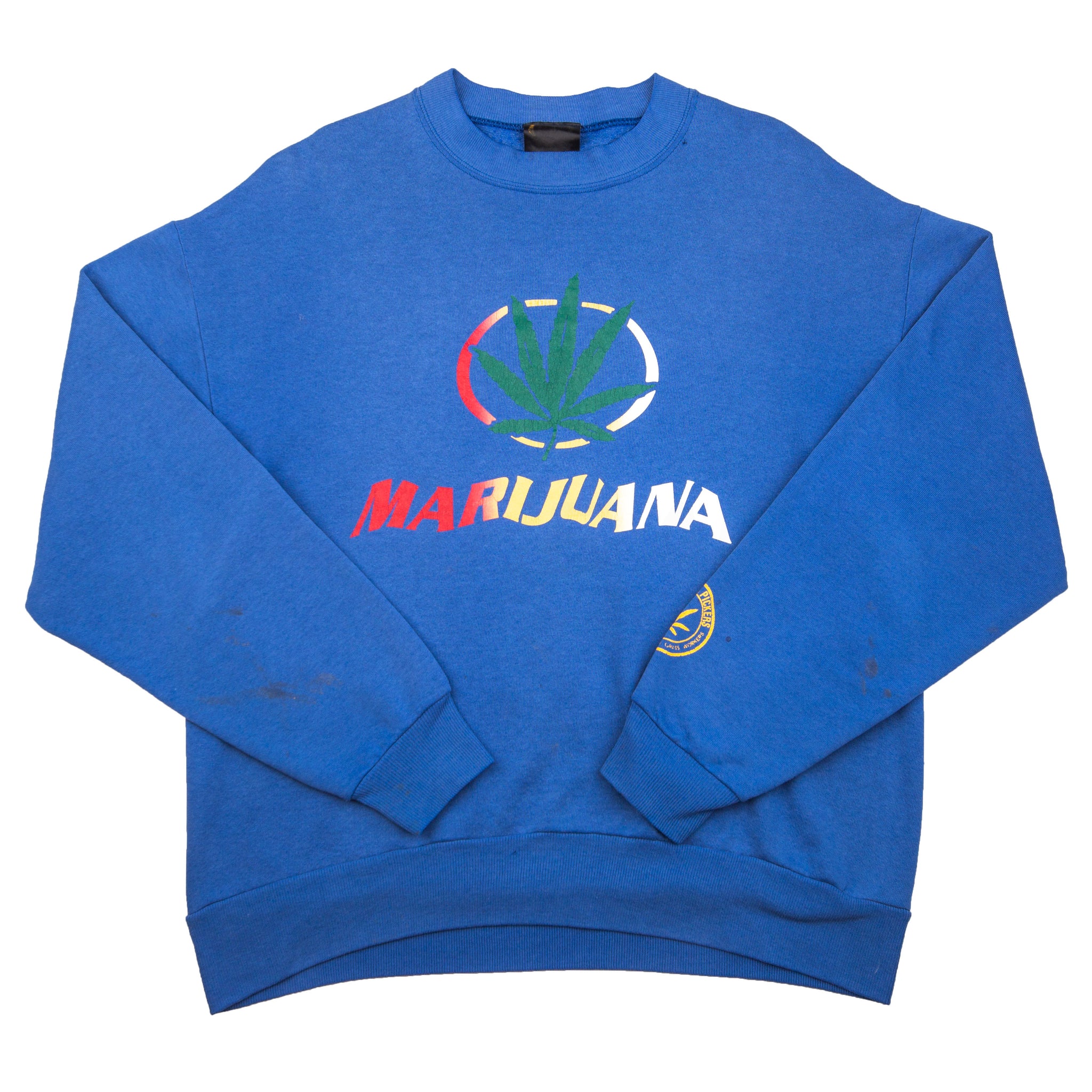 Vintage Blue Marijuana Crew (1990's)