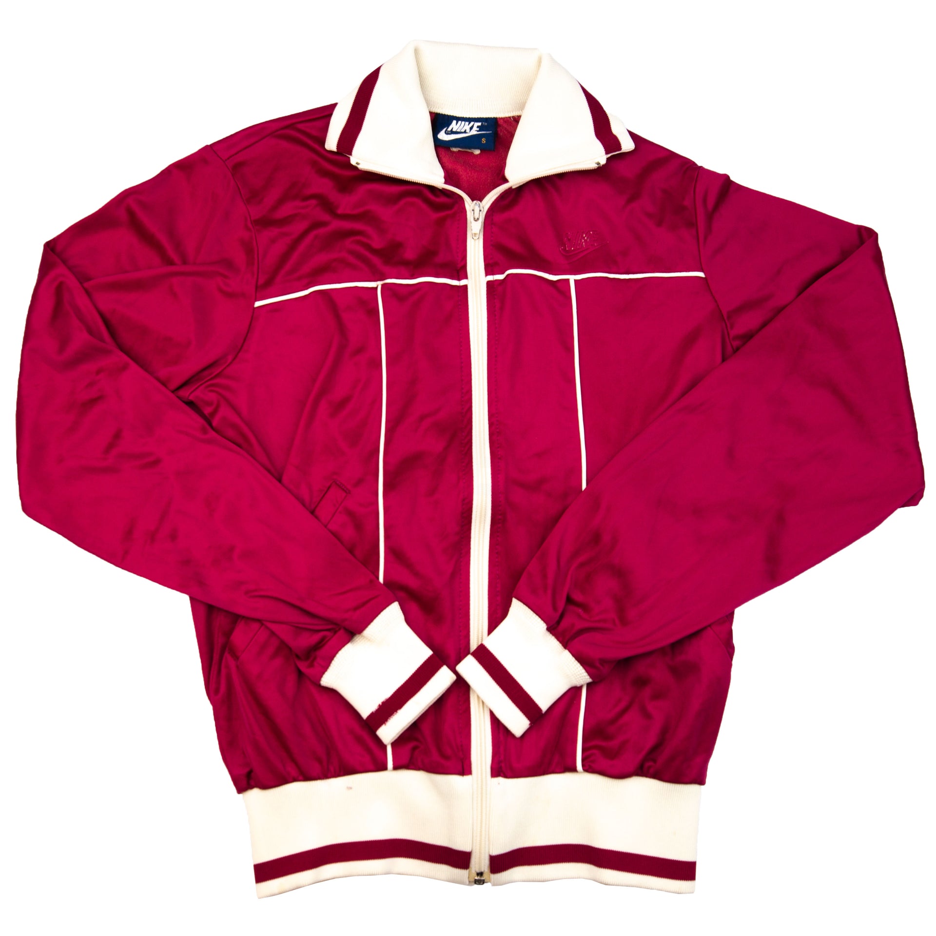 Vintage Maroon/White Nike Track Jacket (1980's)