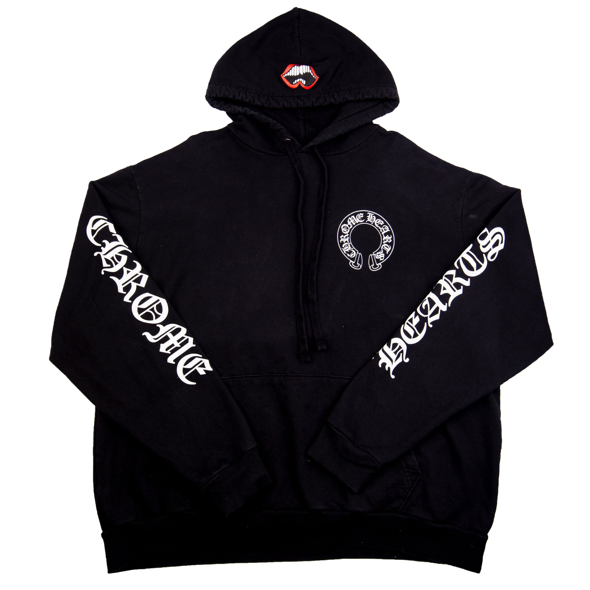Chrome Hearts Black Matty Boy Lips Horseshoe Hoodie PRE-OWNED