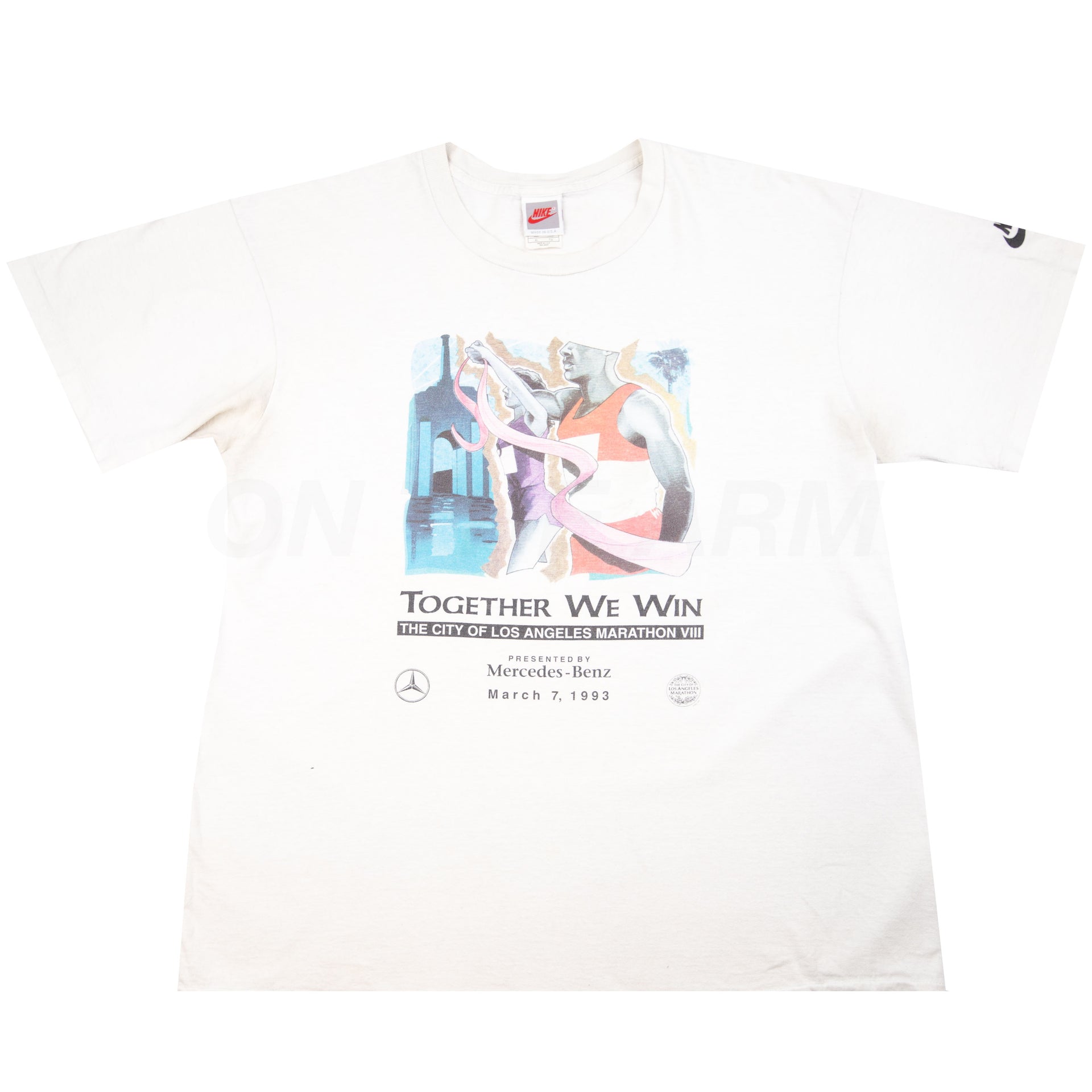Vintage White Nike Mercedez Benz LA Marathon Tee (1993)