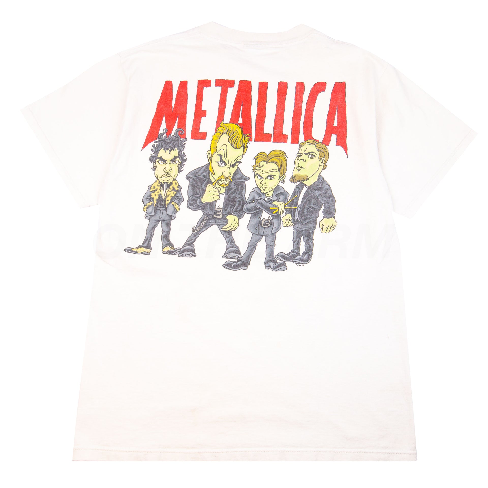 Vintage White Metallica Chavez Caricature Tee (1996)