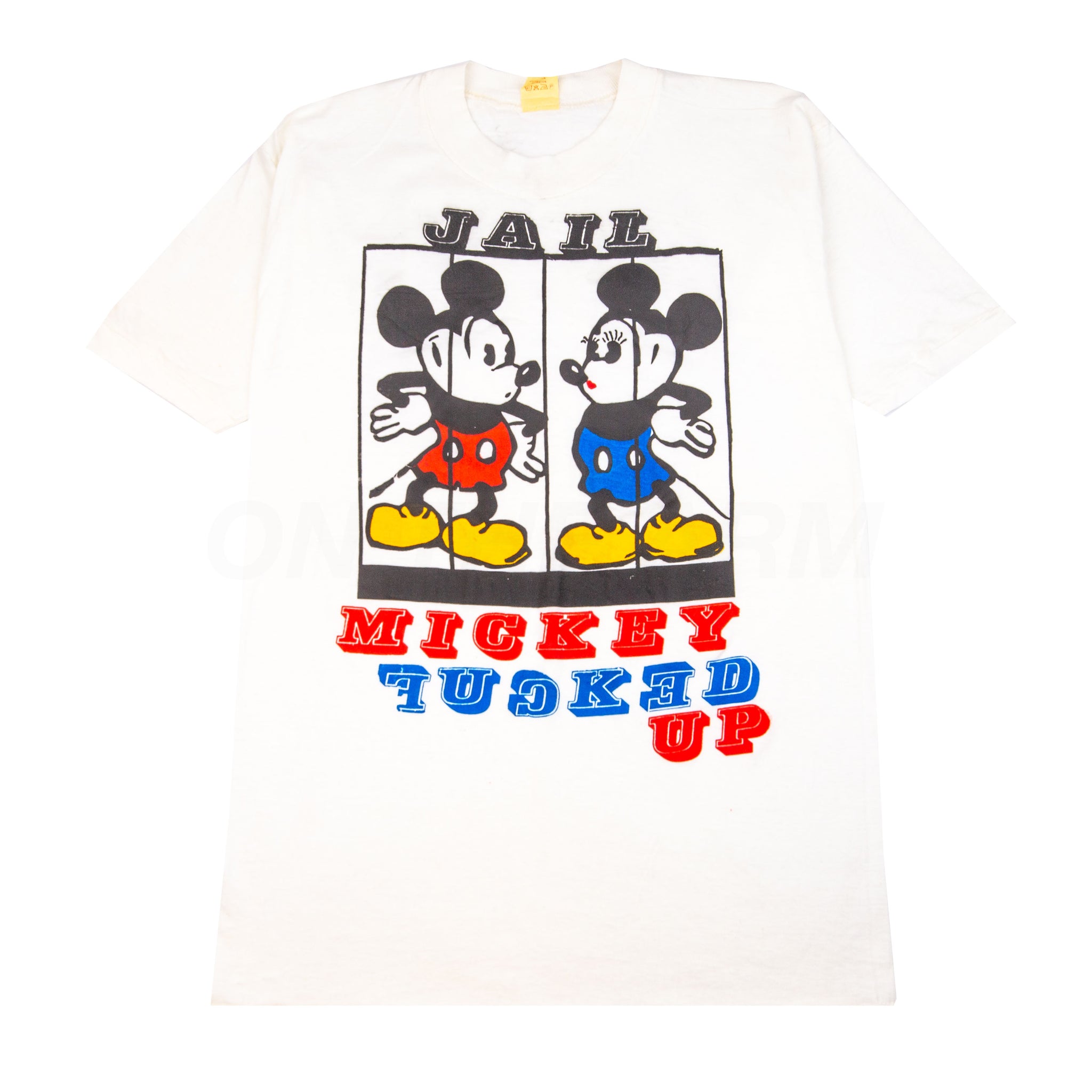 Vintage White Mickey Jail Tee (1980's)