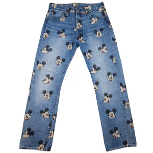 Levi's Blue Mickey Mouse 501 Denim Pants PRE-OWNED
