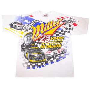 Vintage White Miller Racing All Over Print Tee (1996)