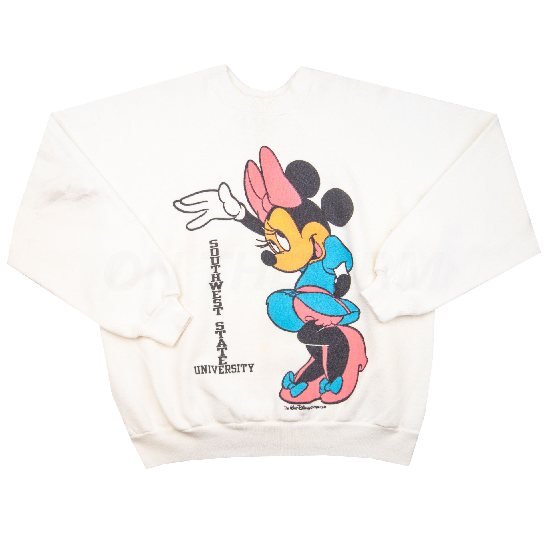 Vintage White Minnie Mouse Southwest State University Crew (1980's)