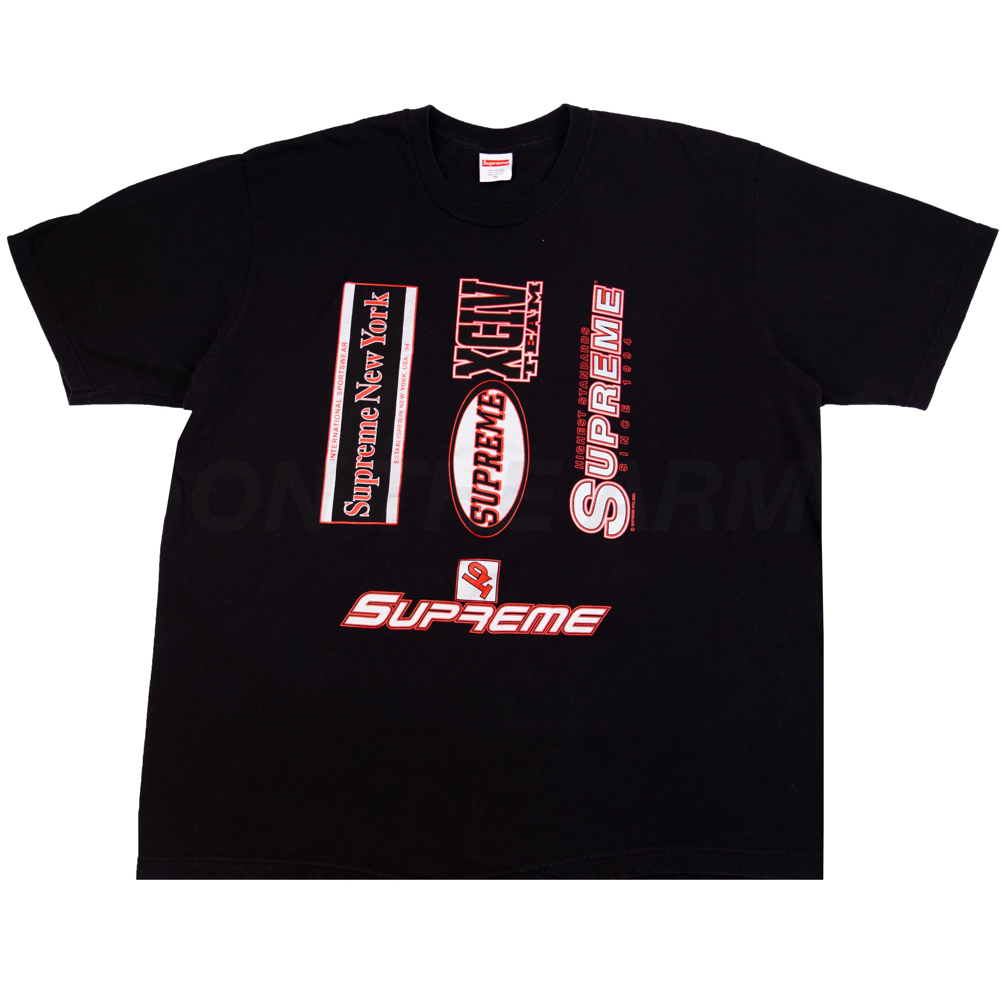 Supreme Black Multi Logos Tee PRE-OWNED