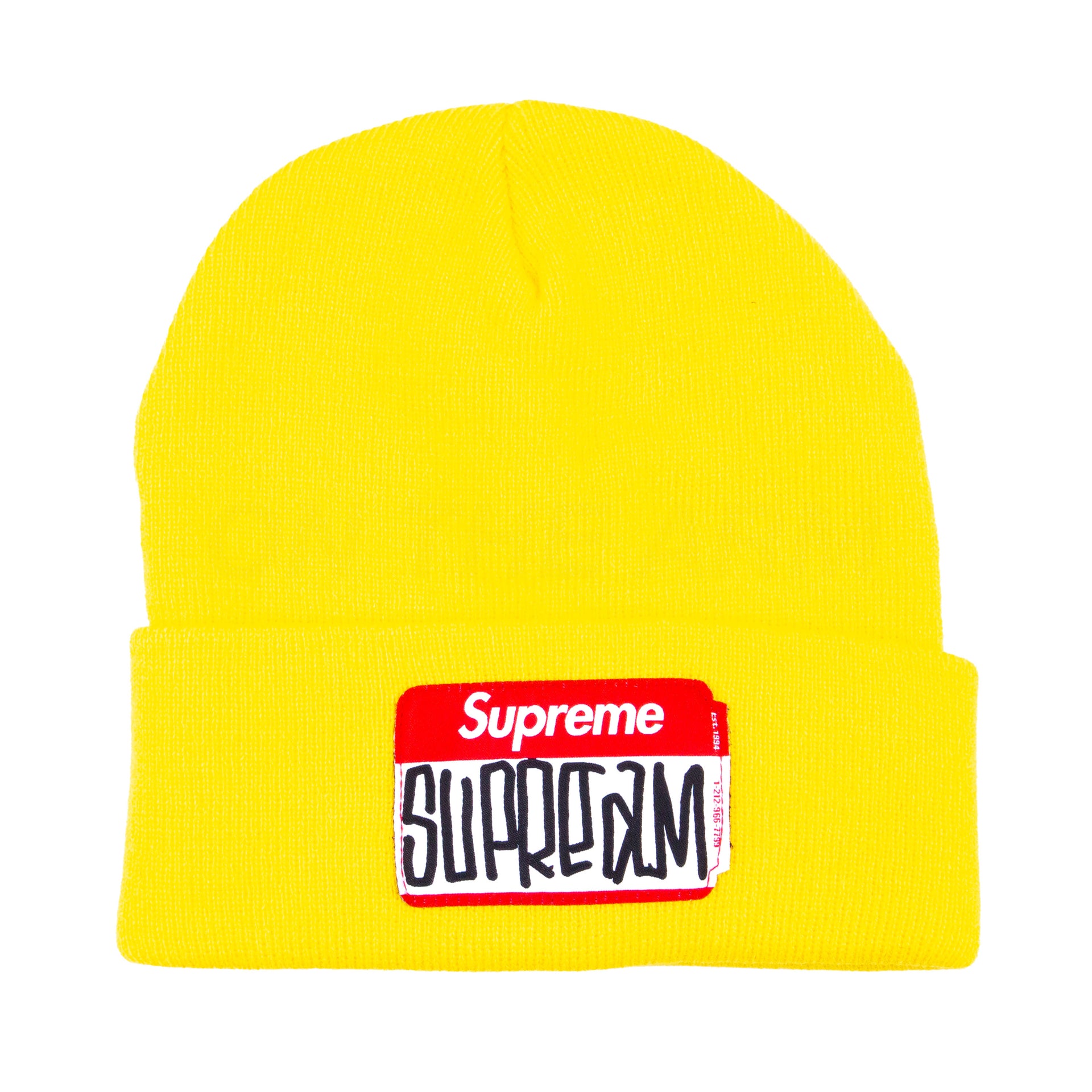 Supreme Yellow Gonz Nametag Beanie