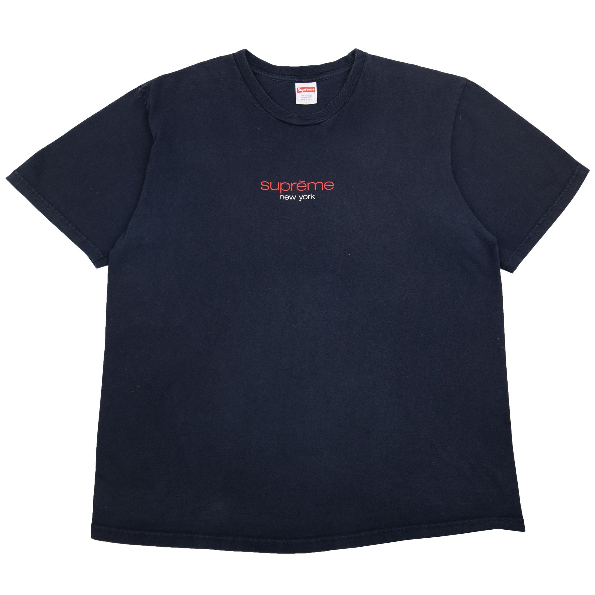 Supreme Navy Classic Logo Tee PRE-OWNED