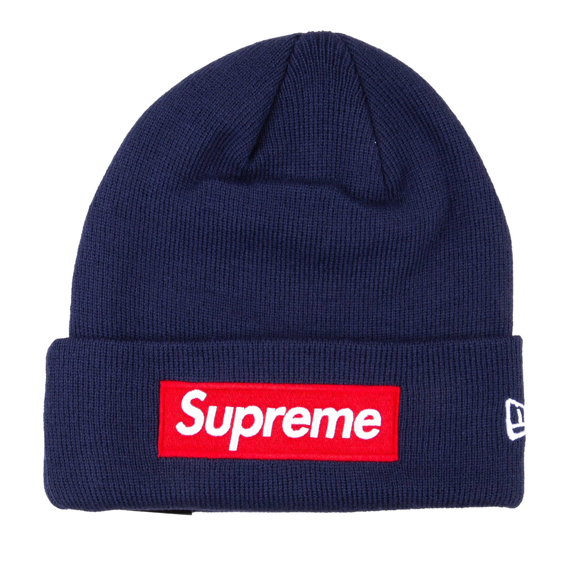 Supreme Navy/Red Box Logo Beanie
