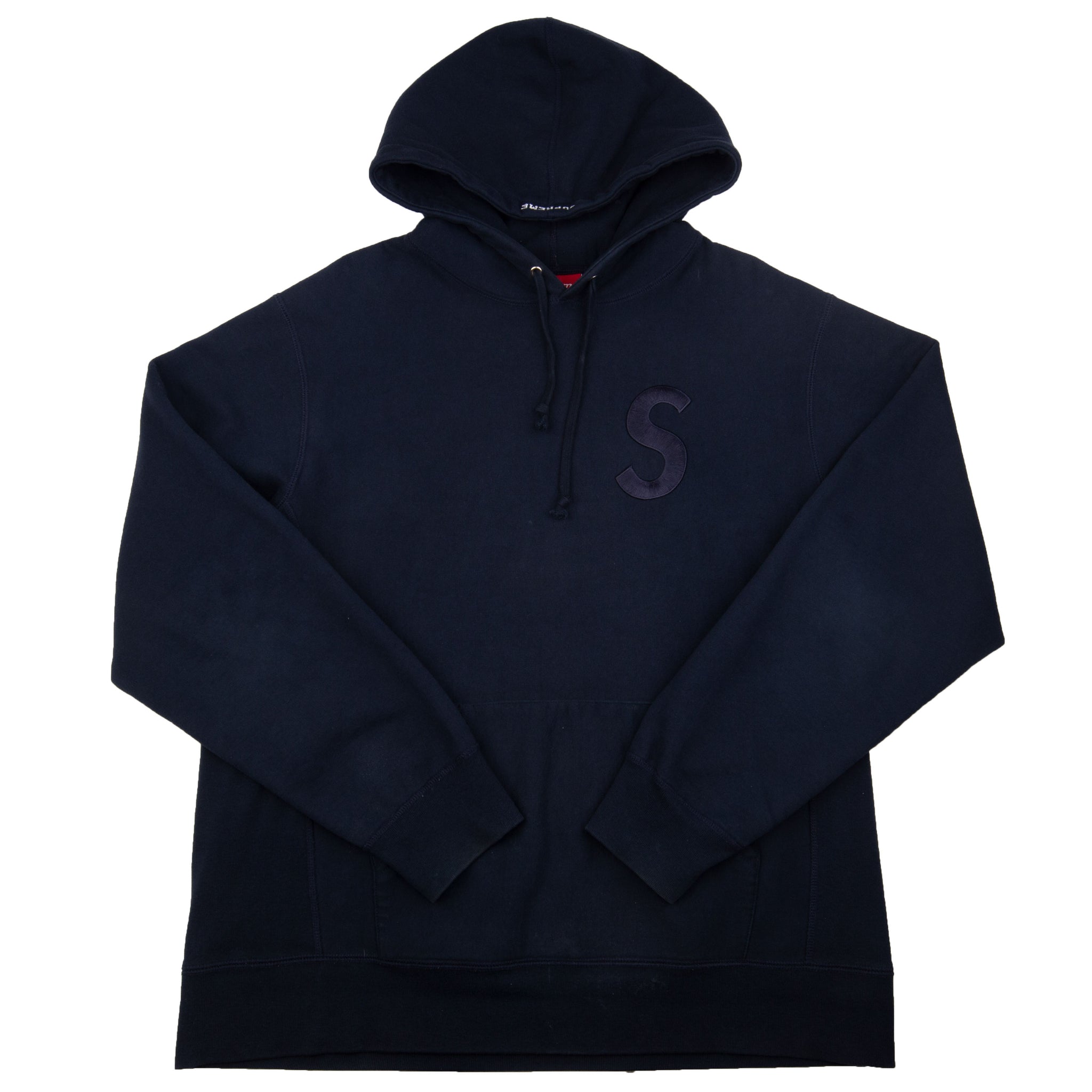 Supreme Navy Tonal S Logo Hoodie PRE-OWNED