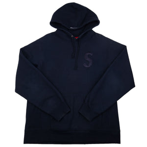Supreme Navy Tonal S Logo Hoodie PRE-OWNED