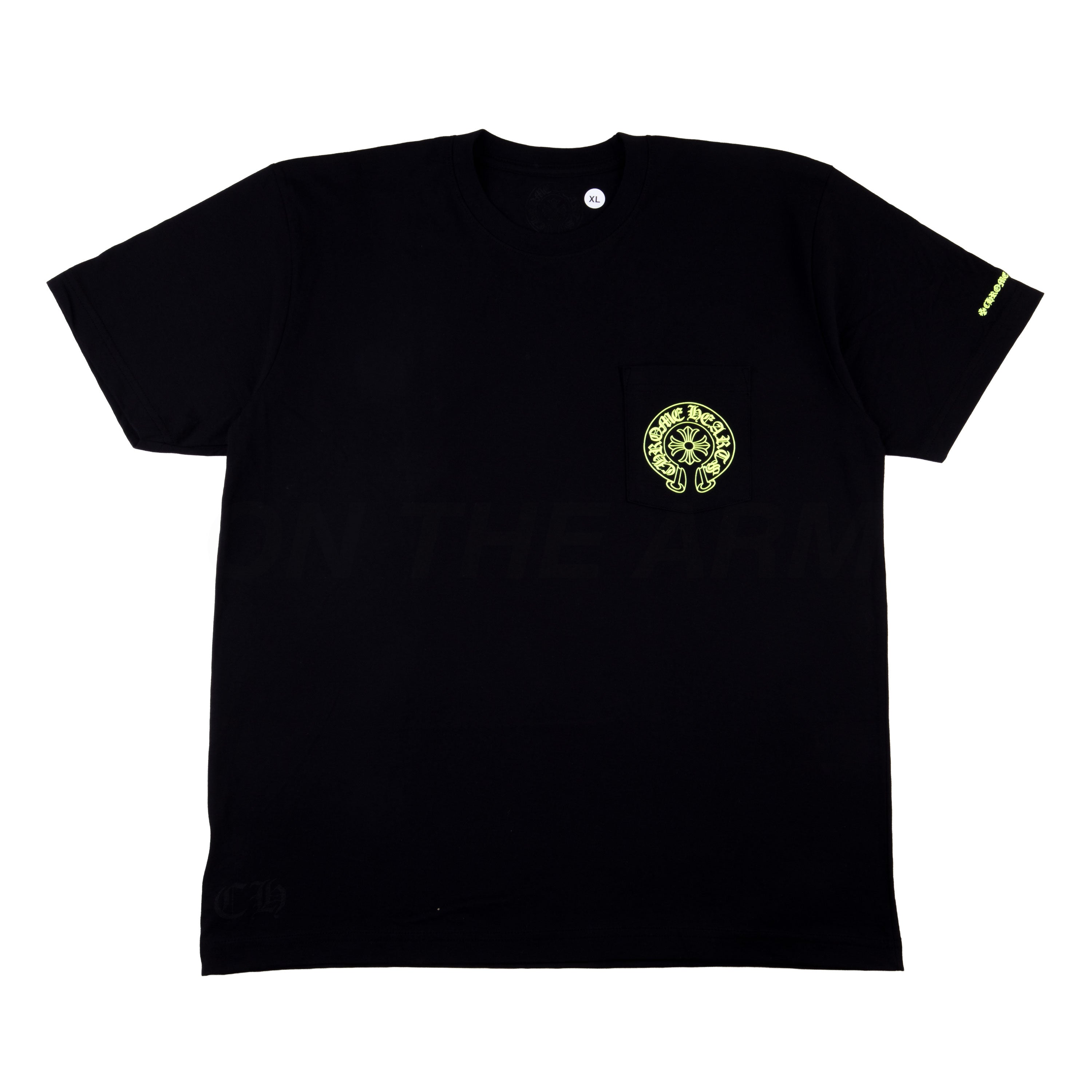 Chrom Hearts ネオンライム　Tシャツ Chrome Hearts Black/Neon Lime Horseshoe Pocket Tee