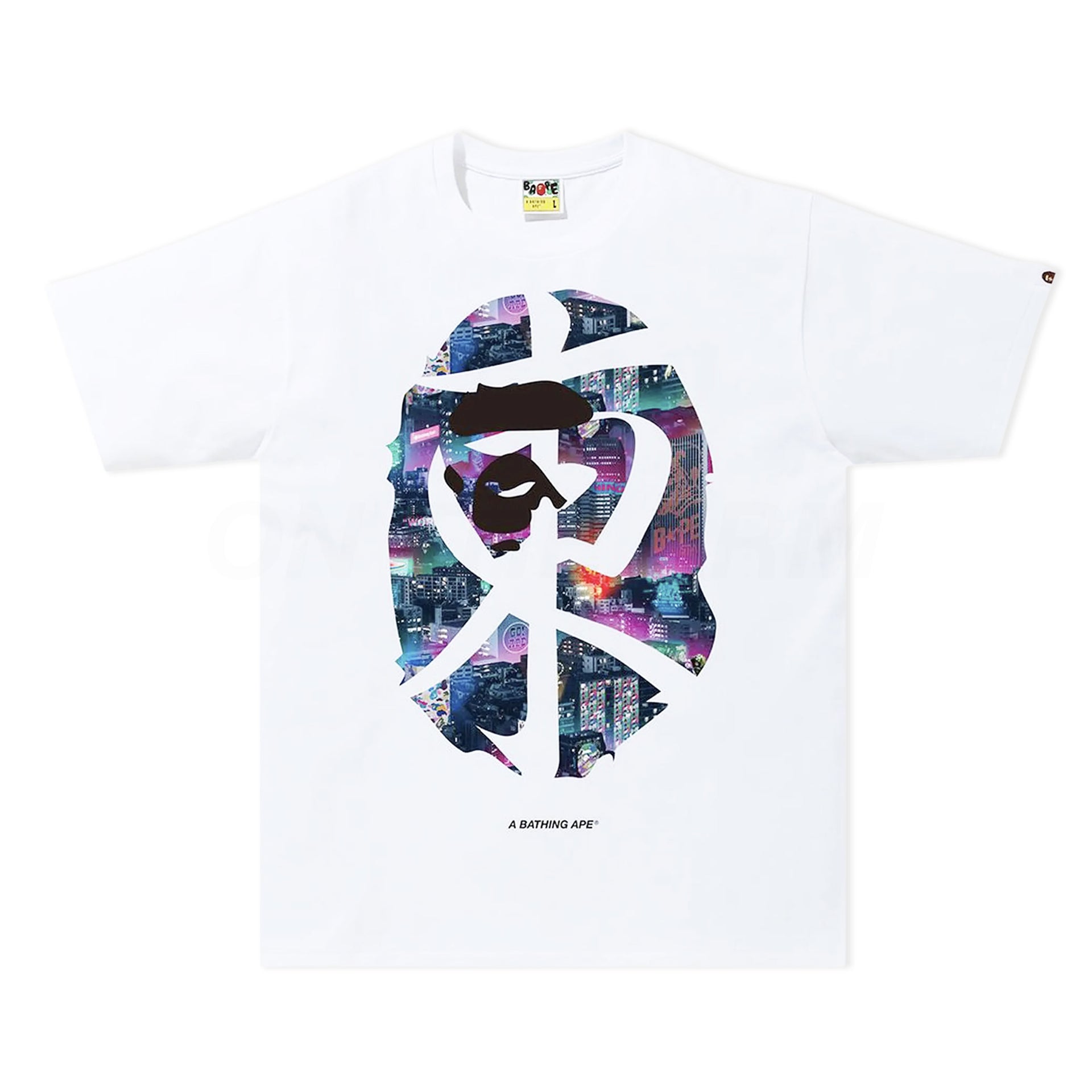 Bape White Neon Tokyo Kanji Tee