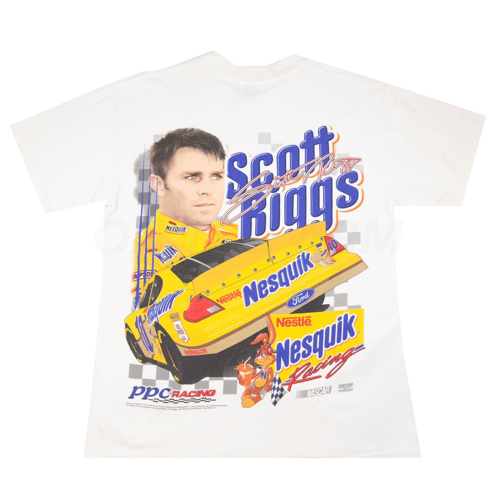 Vintage White Scott Riggs Nesquik Racing Tee (2000's)