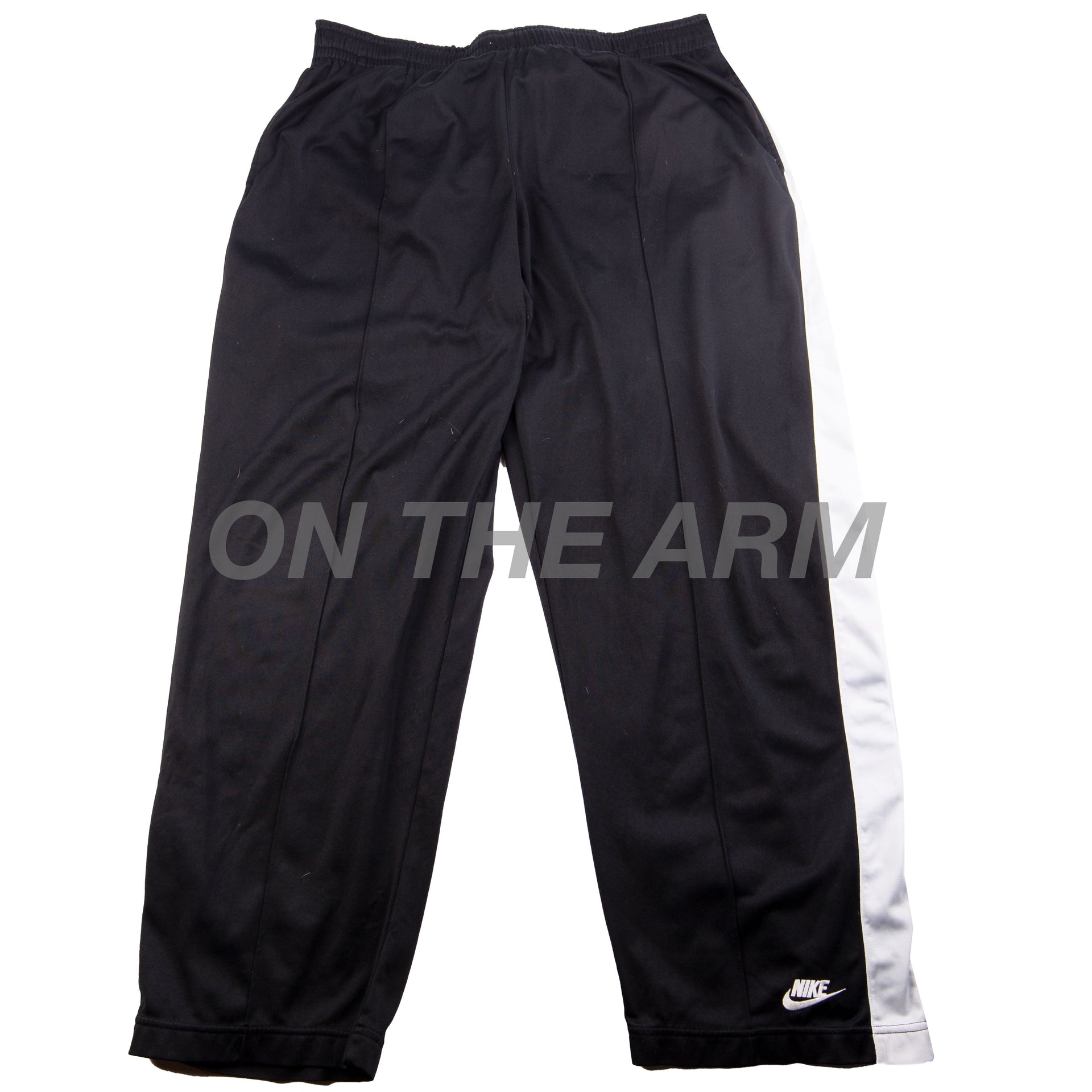 Vintage Black/White Striped Nike Small Logo Warm Up Pants