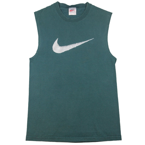 Vintage Green Nike Swoosh Sleeveless Tee (1990's)